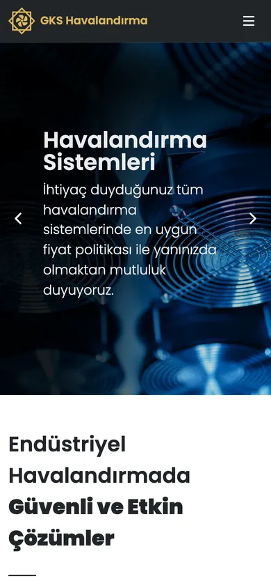 GKS Havalandırma mobil görünüm